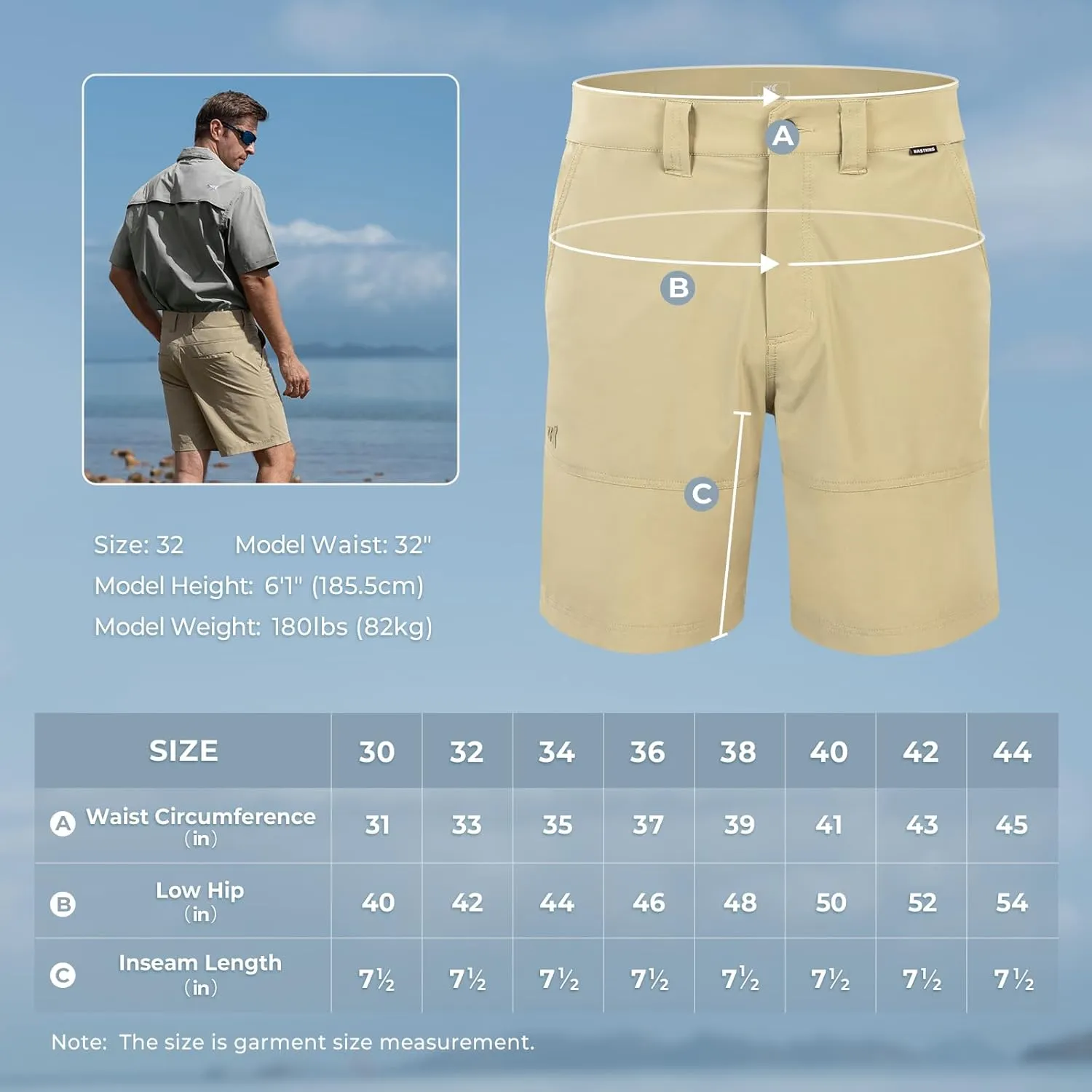 KastKing Cool Caster Men's Fishing Shorts, UPF 50  Hiking Shorts, 10.5 and 7.5 Available, Water Repellent, 4-Way Stretch