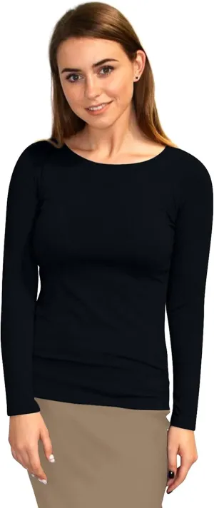 Kosher Casual High Neck Long Sleeve Top for Women Modest Layering Undershirt from