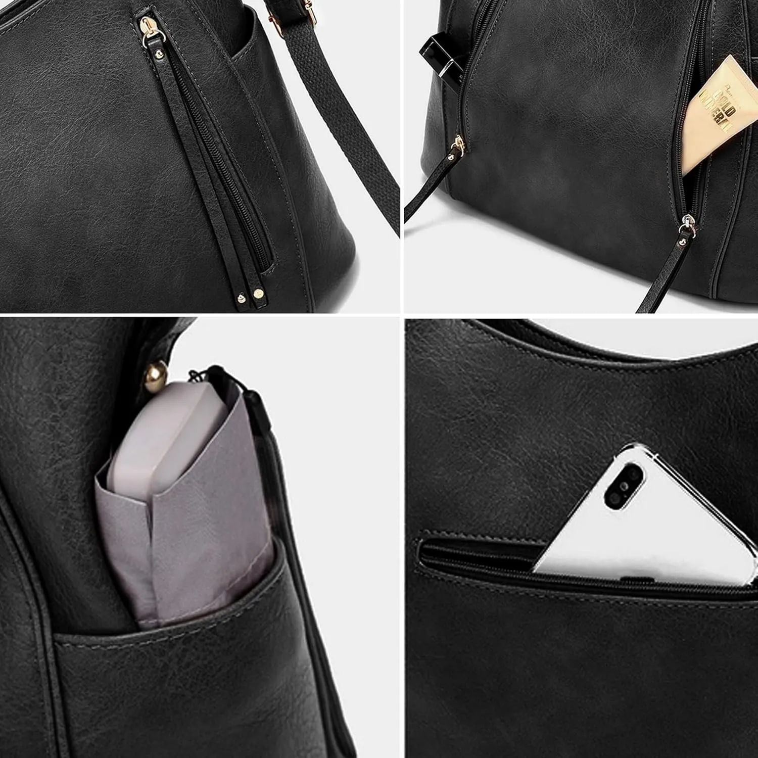 Leather Tote Button Closure Top Handle Purse Hobo Shoulder Square Lattice Purse Handbags
