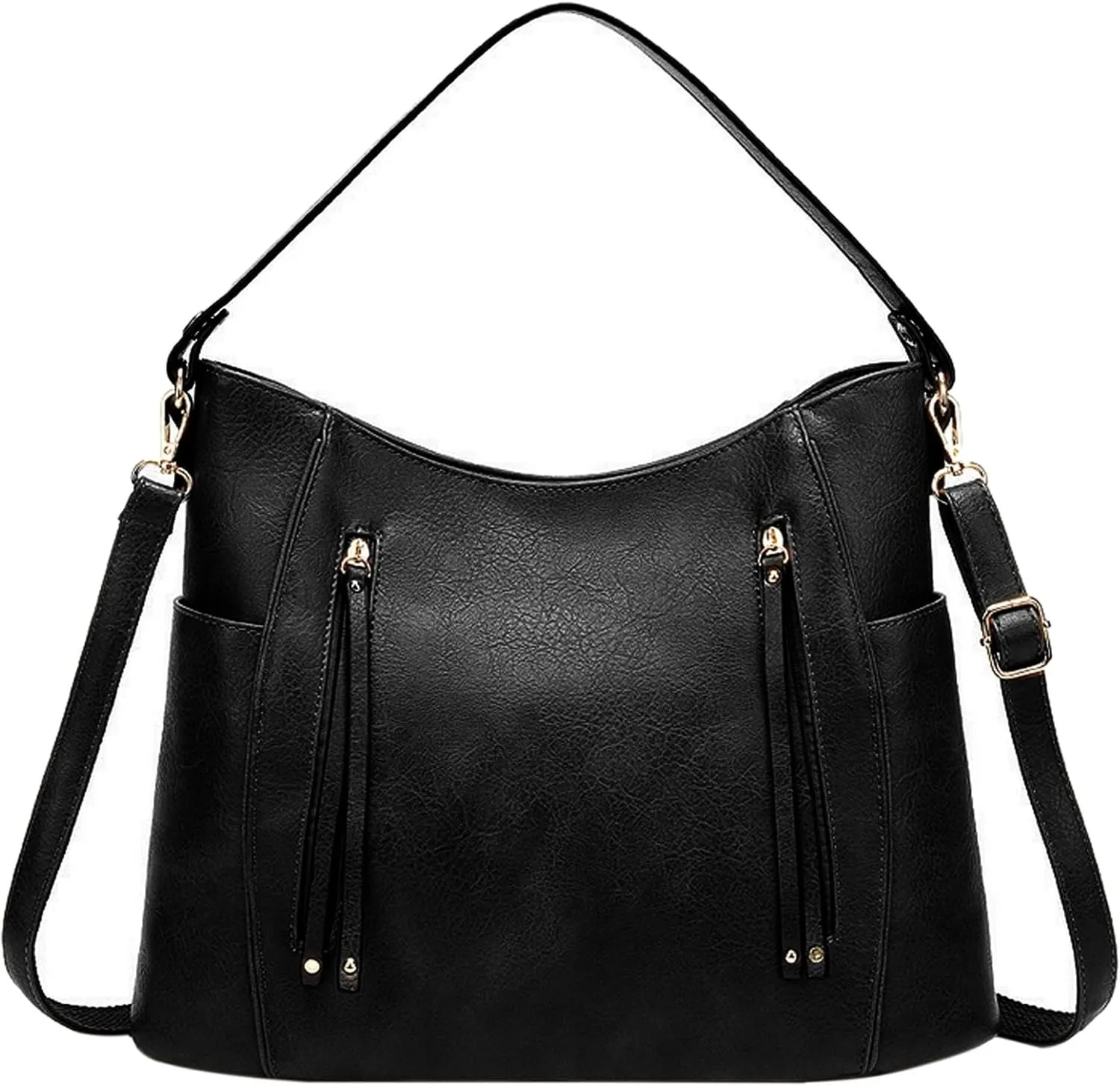 Leather Tote Button Closure Top Handle Purse Hobo Shoulder Square Lattice Purse Handbags