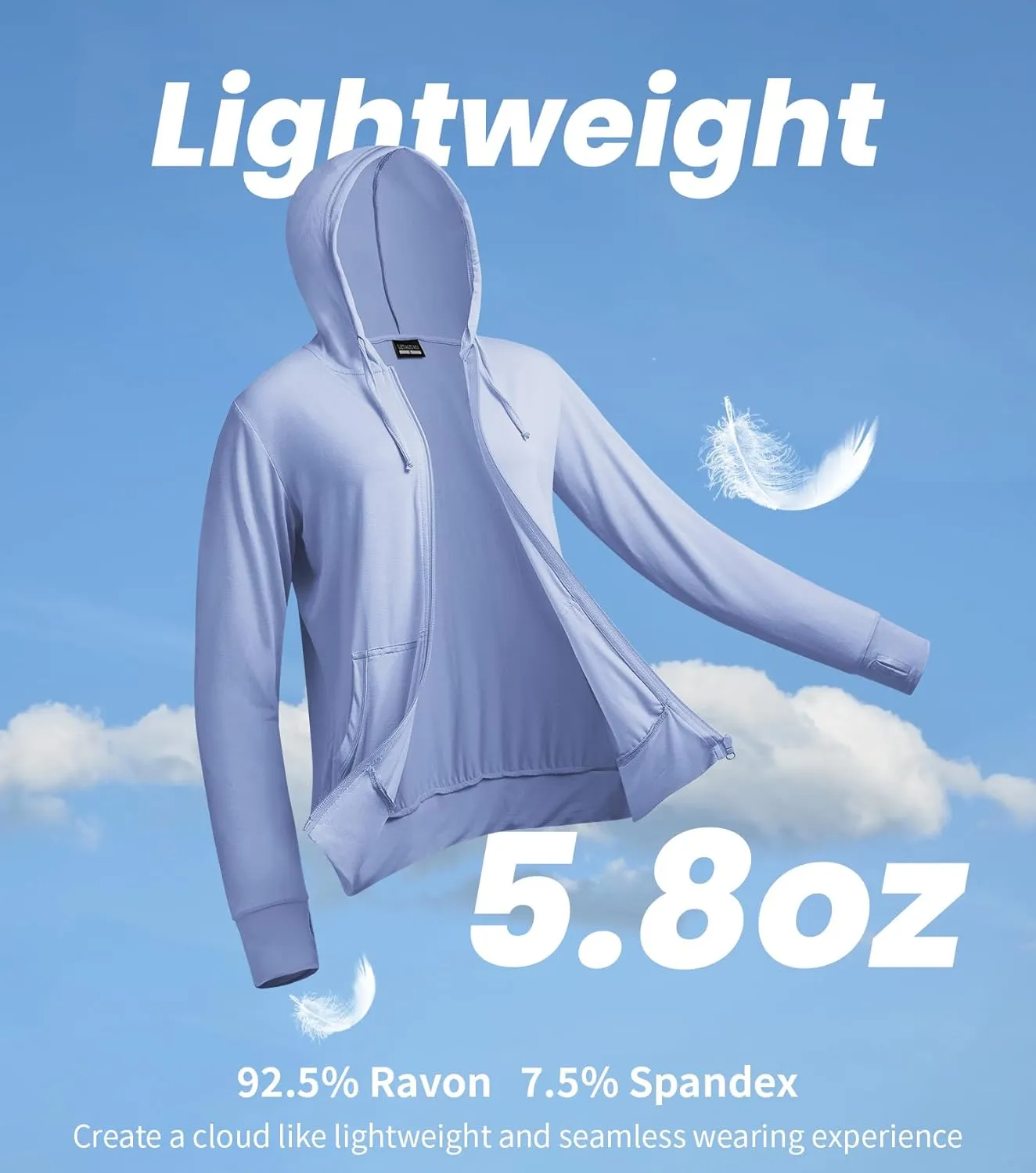 LETAOTAO Womens' Lightweight Zip Up Hoodies Stretch Thin Summer Jackets For Women