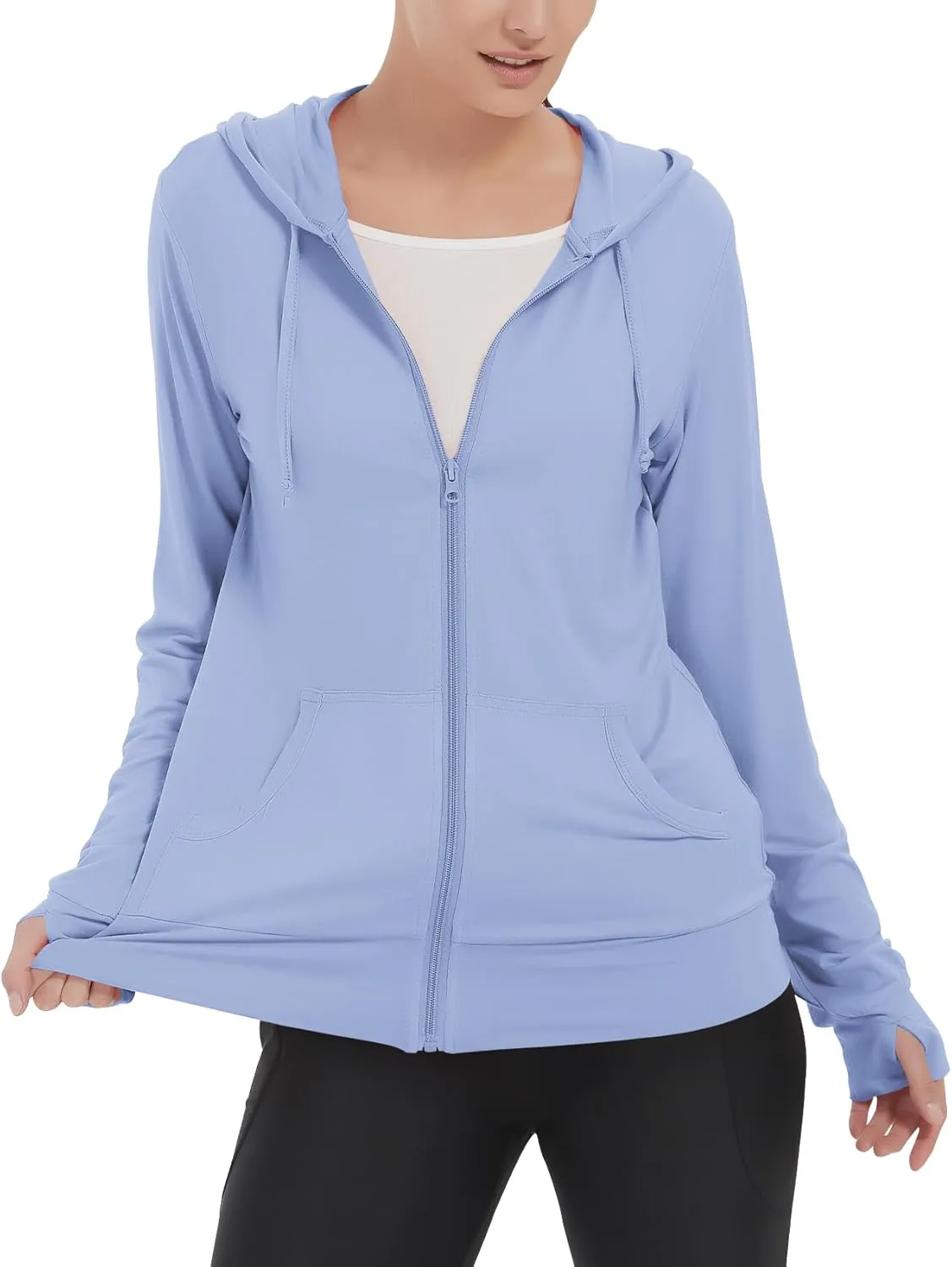 LETAOTAO Womens' Lightweight Zip Up Hoodies Stretch Thin Summer Jackets For Women