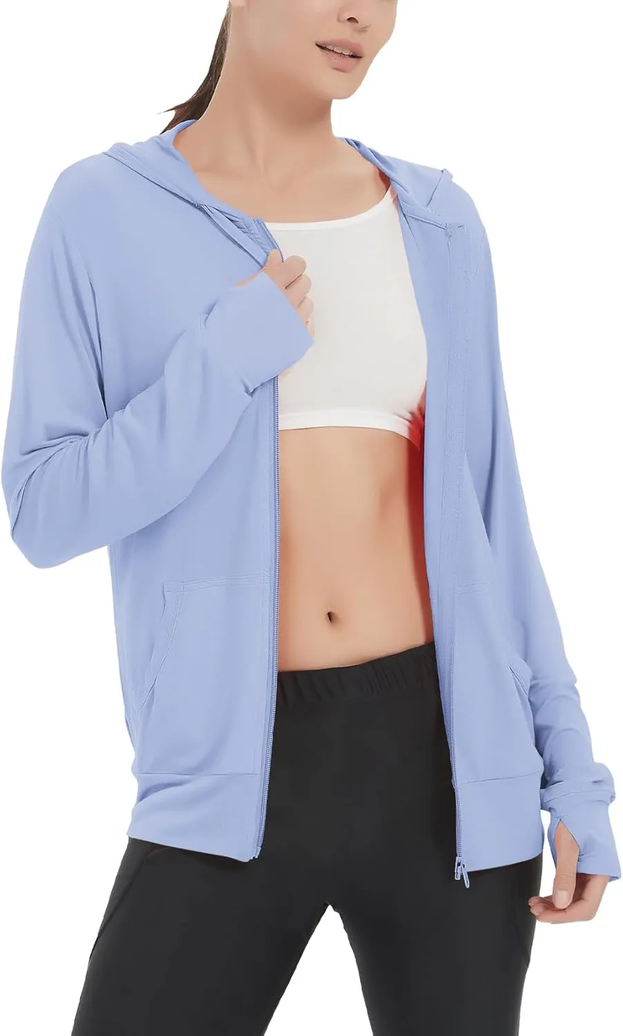LETAOTAO Womens' Lightweight Zip Up Hoodies Stretch Thin Summer Jackets For Women