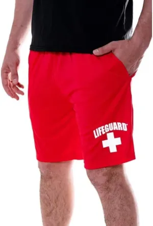 LIFEGUARD Officially Licensed Mens Active Running Performance Shorts Moisture Wicking
