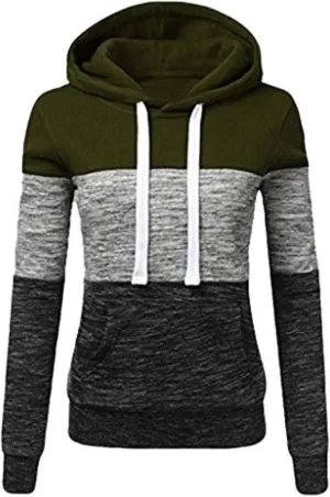 LRMQS Womens Hoodies Color Block Drawstring Hoodie Pullover Casual Winter Fall Fashion 2024 Loose Fit Sweatshirt Clothes