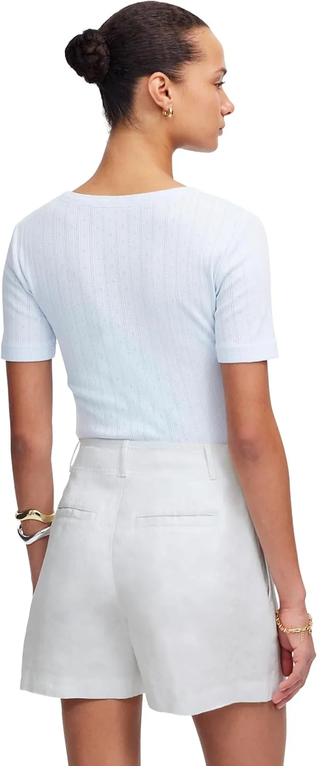 Madewell Women's Pintucked Shorts in 100% Linen