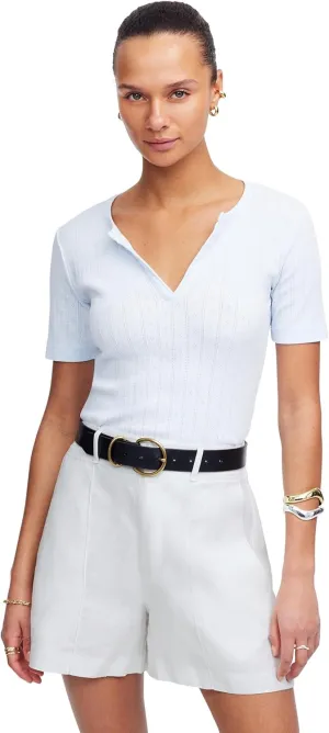 Madewell Women's Pintucked Shorts in 100% Linen