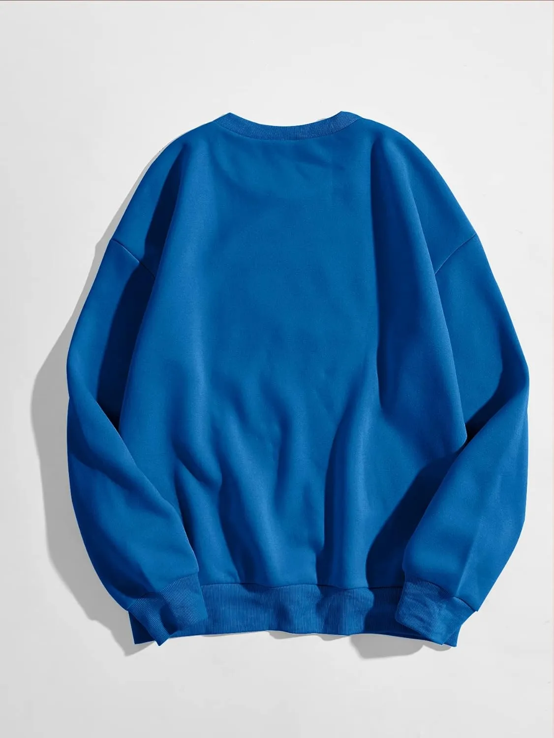 MakeMeChic Women's Casual Cute Oversized Long Sleeve Round Crew Neck Sweatshirt Pullover Top