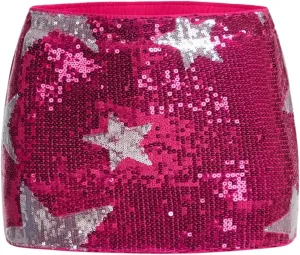 MakeMeChic Women's Star Sequin Skirt Bodycon Night Out Sparkly Short Skirts
