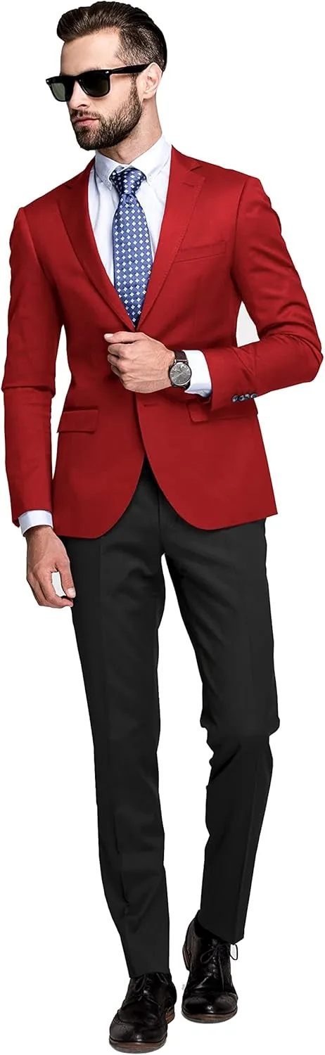 Men's Blazer 2 Button Long Sleeve Regular Fit Suit Sport Coat Jacket Business Lightweight Casual Sport Coat