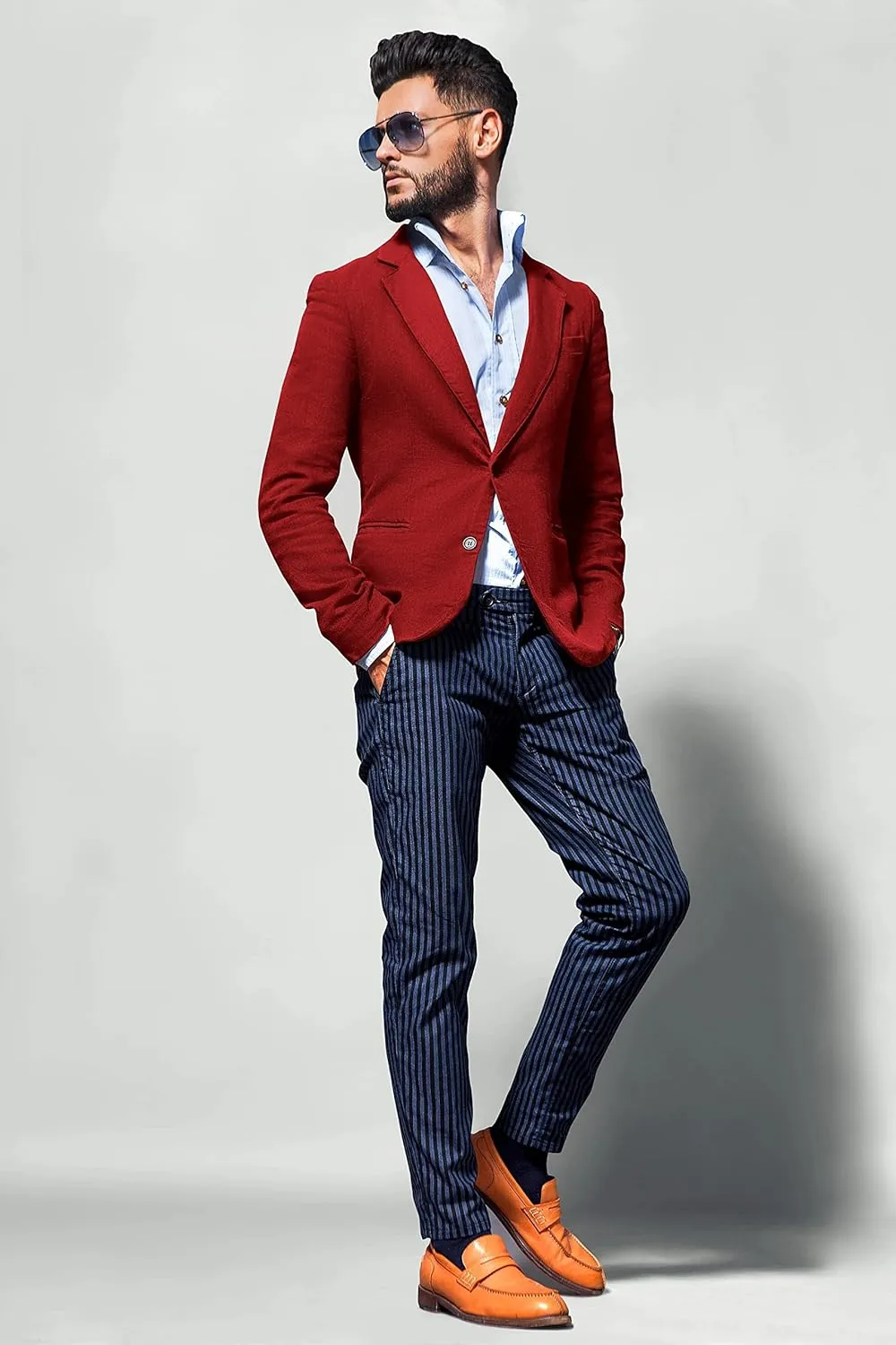 Men's Blazer 2 Button Long Sleeve Regular Fit Suit Sport Coat Jacket Business Lightweight Casual Sport Coat