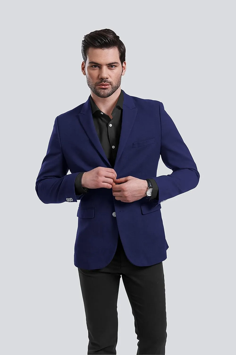 Men's Blazer 2 Button Long Sleeve Regular Fit Suit Sport Coat Jacket Business Lightweight Casual Sport Coat