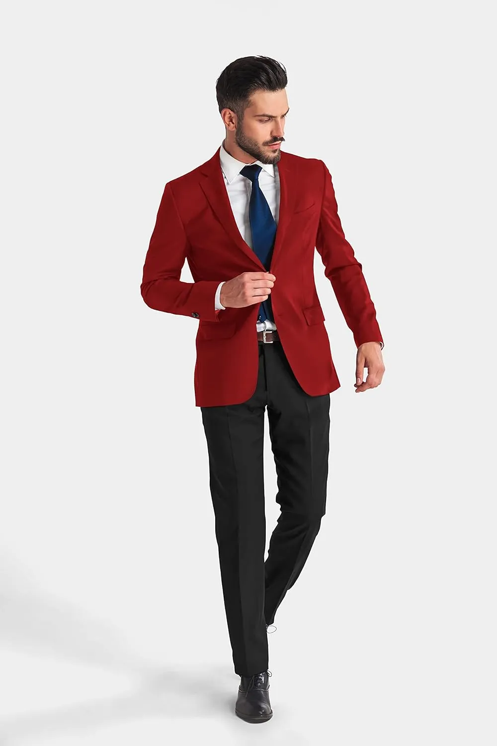 Men's Blazer 2 Button Long Sleeve Regular Fit Suit Sport Coat Jacket Business Lightweight Casual Sport Coat