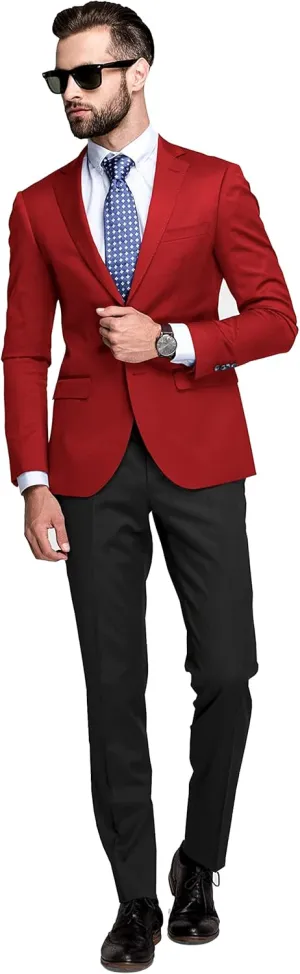 Men's Blazer 2 Button Long Sleeve Regular Fit Suit Sport Coat Jacket Business Lightweight Casual Sport Coat