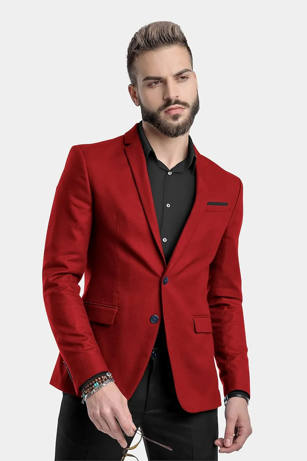 Men's Blazer 2 Button Long Sleeve Regular Fit Suit Sport Coat Jacket Business Lightweight Casual Sport Coat
