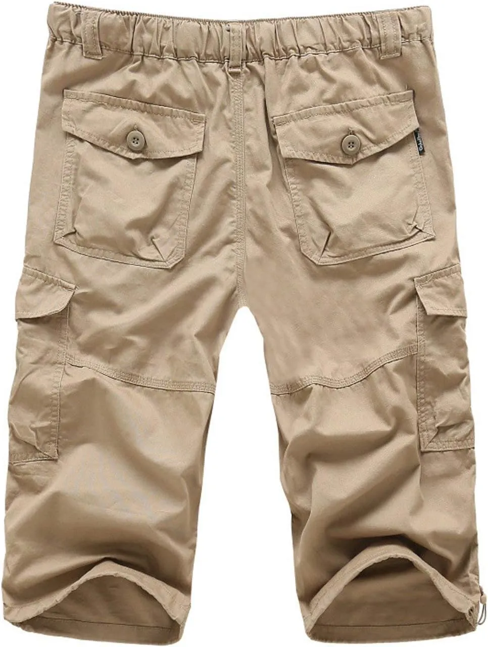 Men's Casual Cargo Shorts 16" Inseam Below Knee Multi Pocket 3/4 Capri Long Shorts Twill Relaxed Fit Pants