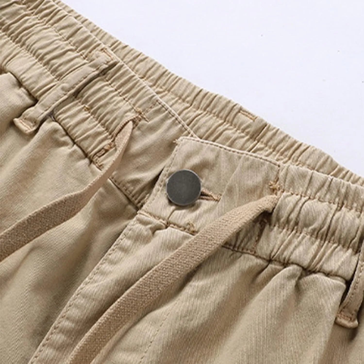 Men's Hiking Cargo Shorts Classic Elastic Waisted Lightweight Work Shorts for Men Camping Casual with Zipper Pockets