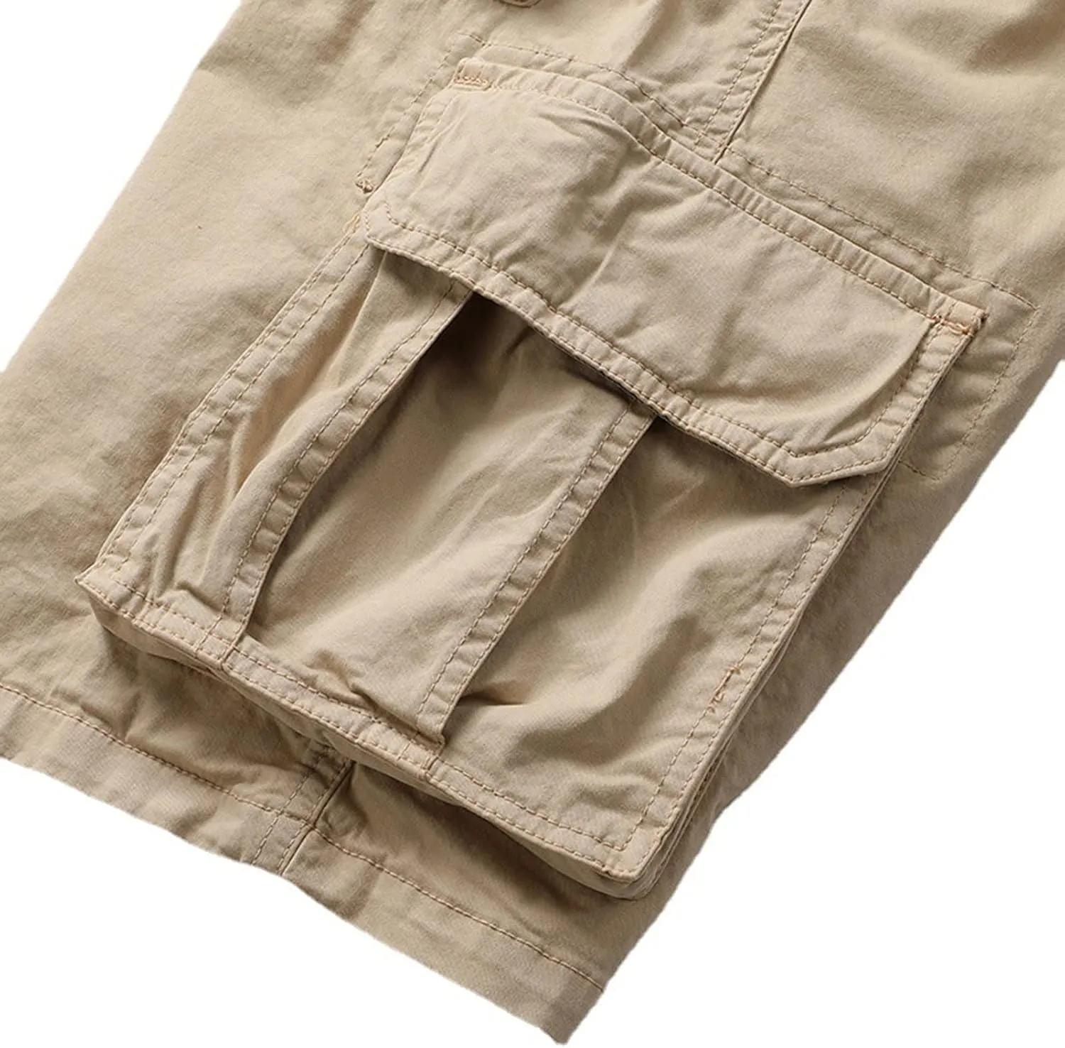 Men's Hiking Cargo Shorts Classic Elastic Waisted Lightweight Work Shorts for Men Camping Casual with Zipper Pockets