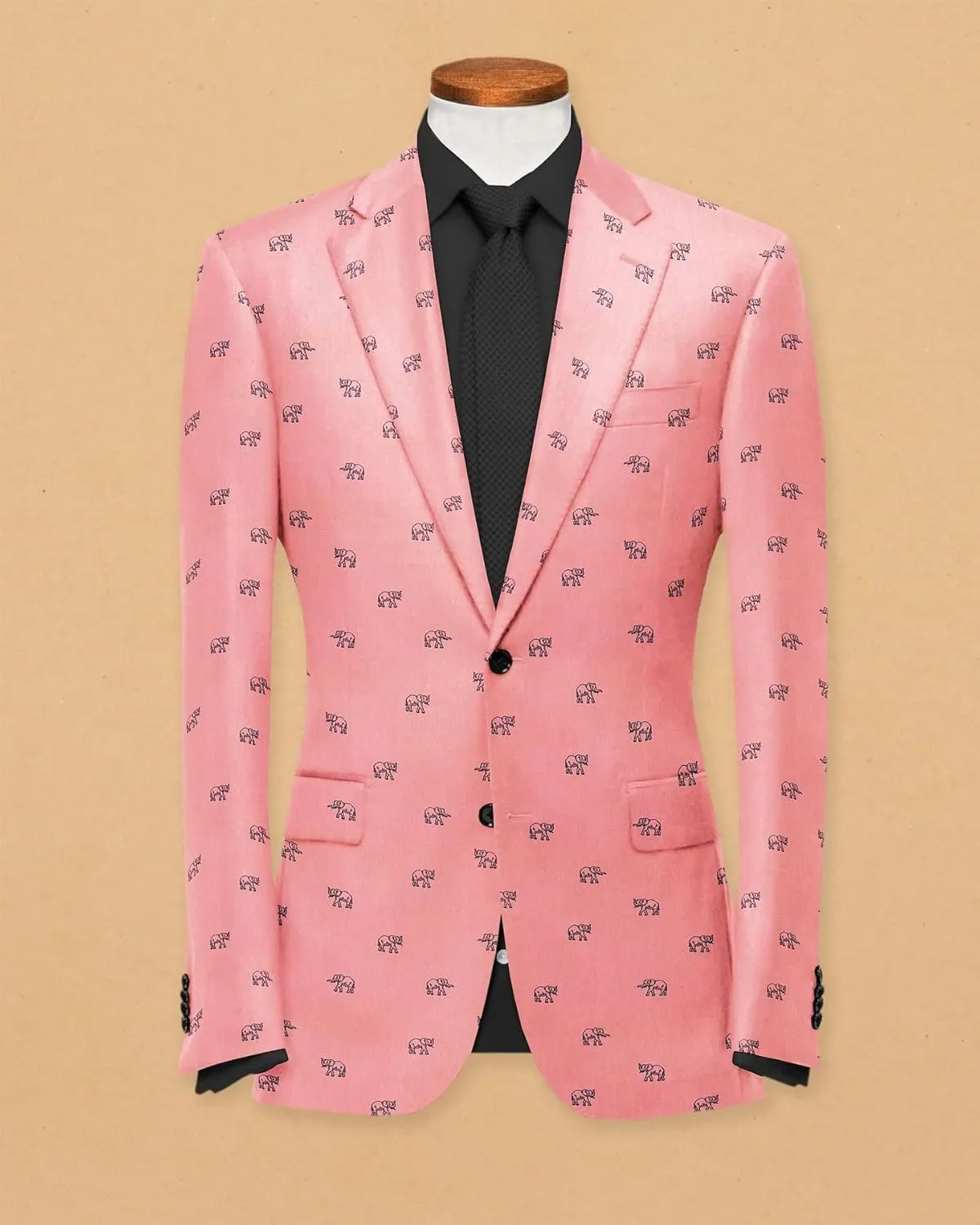 Men's Printed Blazer 2 Button Long Sleeve Regular Fit Suit Jacket Business Lightweight Casual Sport Coat