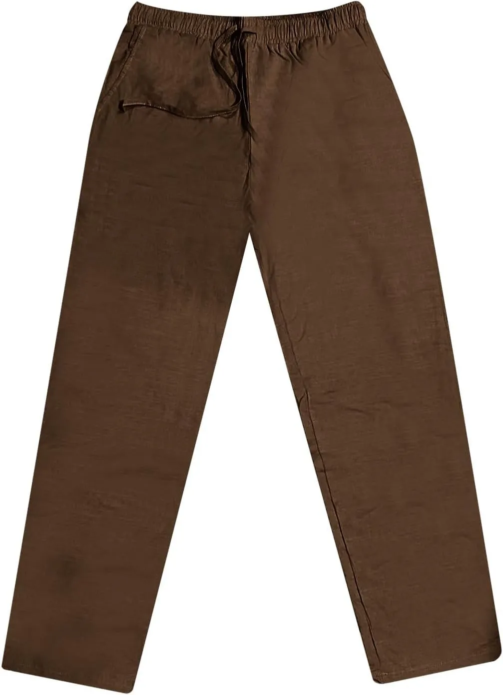 Men's Summer Cotton and Linen Solid Color Drawstring Loose Casual Outdoor Beach Pants 2025