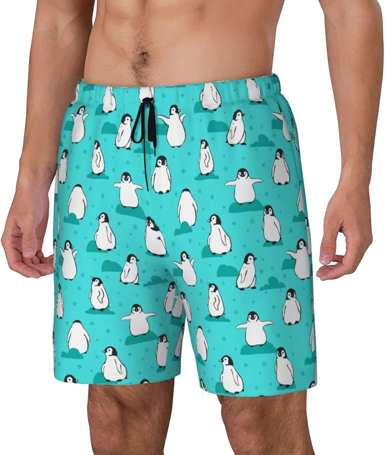 Mens Swim Trunks with Compression Liner Quick Dry Bathing Suit Stretch Swimwear Music Notes Board Shorts Beach Shorts