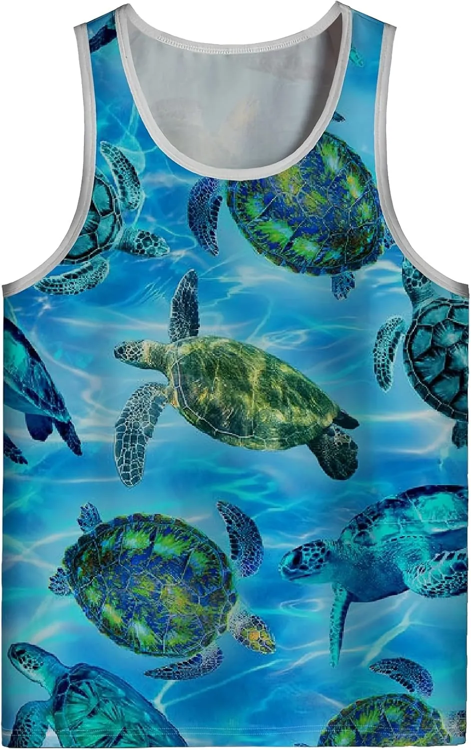 Mens Tank Tops Hawaiian Sleeveless Shirts Graphic Beach Coconut Tree Gym Tank Top