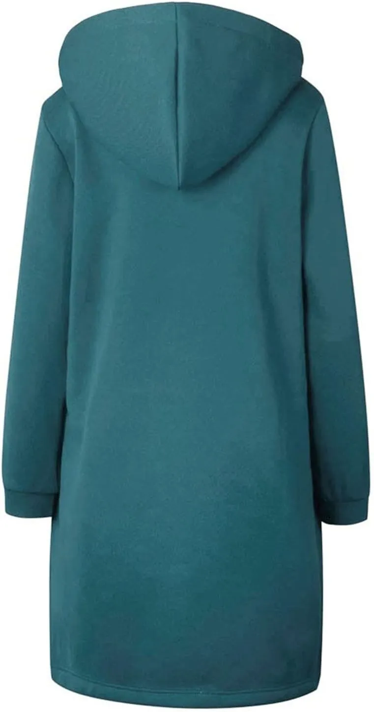 Muyise Hoodies for Women Casual Full Zip Up Long Hooded Sweatshirts Lightweight Long Sleeve Winter Warm Jackets with Pockets