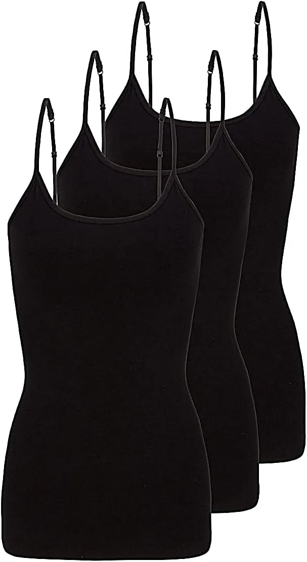 Natural Uniforms Women's Camisole Tank Top-Breathable Cotton Stretch Multi Pack of 3