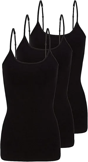 Natural Uniforms Women's Camisole Tank Top-Breathable Cotton Stretch Multi Pack of 3