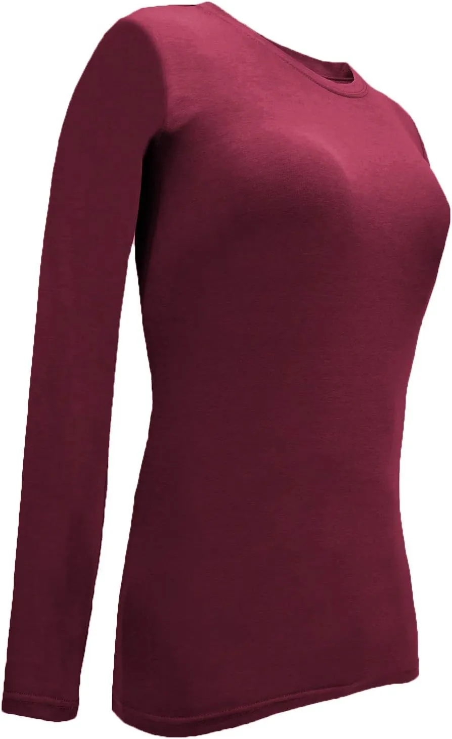 Natural Uniforms Women's Under Scrub Tee Crew Neck Long Sleeve T-Shirt-5-Pack