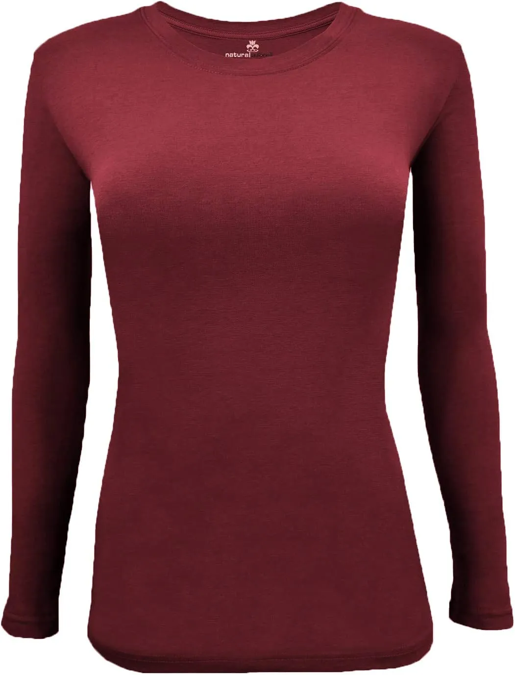 Natural Uniforms Women's Under Scrub Tee Crew Neck Long Sleeve T-Shirt-5-Pack