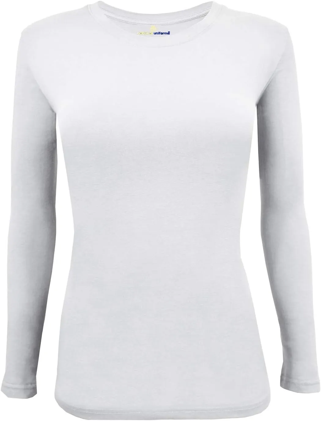 Natural Uniforms Women's Under Scrub Tee Crew Neck Long Sleeve T-Shirt-5-Pack