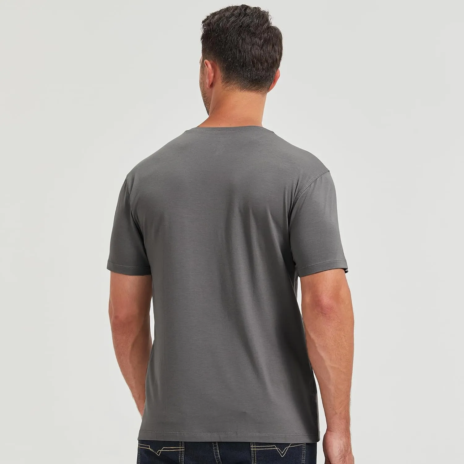 netdraw Men's Ultra-Soft Viscose Bamboo Undershirt Crew Neck Moisture Wicking T-Shirt Short Sleeve Casual Dressy Cotton Tee