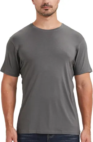 netdraw Men's Ultra-Soft Viscose Bamboo Undershirt Crew Neck Moisture Wicking T-Shirt Short Sleeve Casual Dressy Cotton Tee