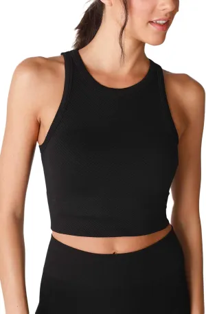 NIKIBIKI Women Seamless Chevron High Neck Crop Top, Made in U.S.A, One Size