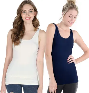 NIKIBIKI Women Seamless Wide Strap Basic Tank Top, Made in U.S.A, One Size
