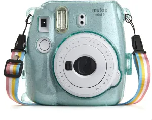 PHOTO4LESS Glitter Hard Case for Fuji Instax Mini Cameras- Ice Blue, Top Value!