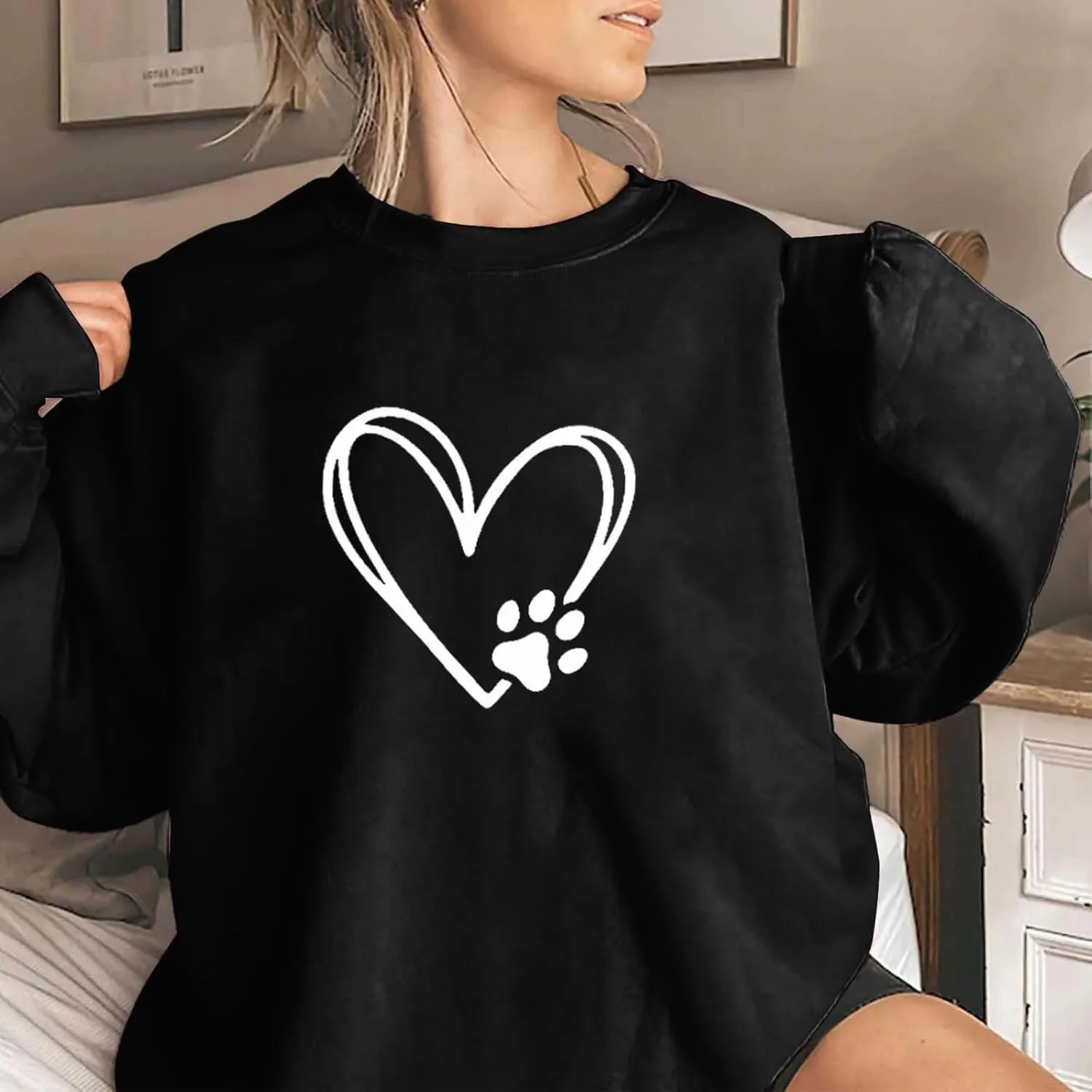 Preppy Graphic Hoodies for Teen Girls 2024 Fall Fashion Oversized Long Sleeve Crewneck Sweatshirts Women Clothes