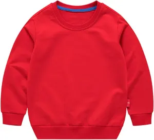 PTPuke Toddler Boys Girls Solid Cotton Thin Sweatshirt Long Sleeve top T-Shirts