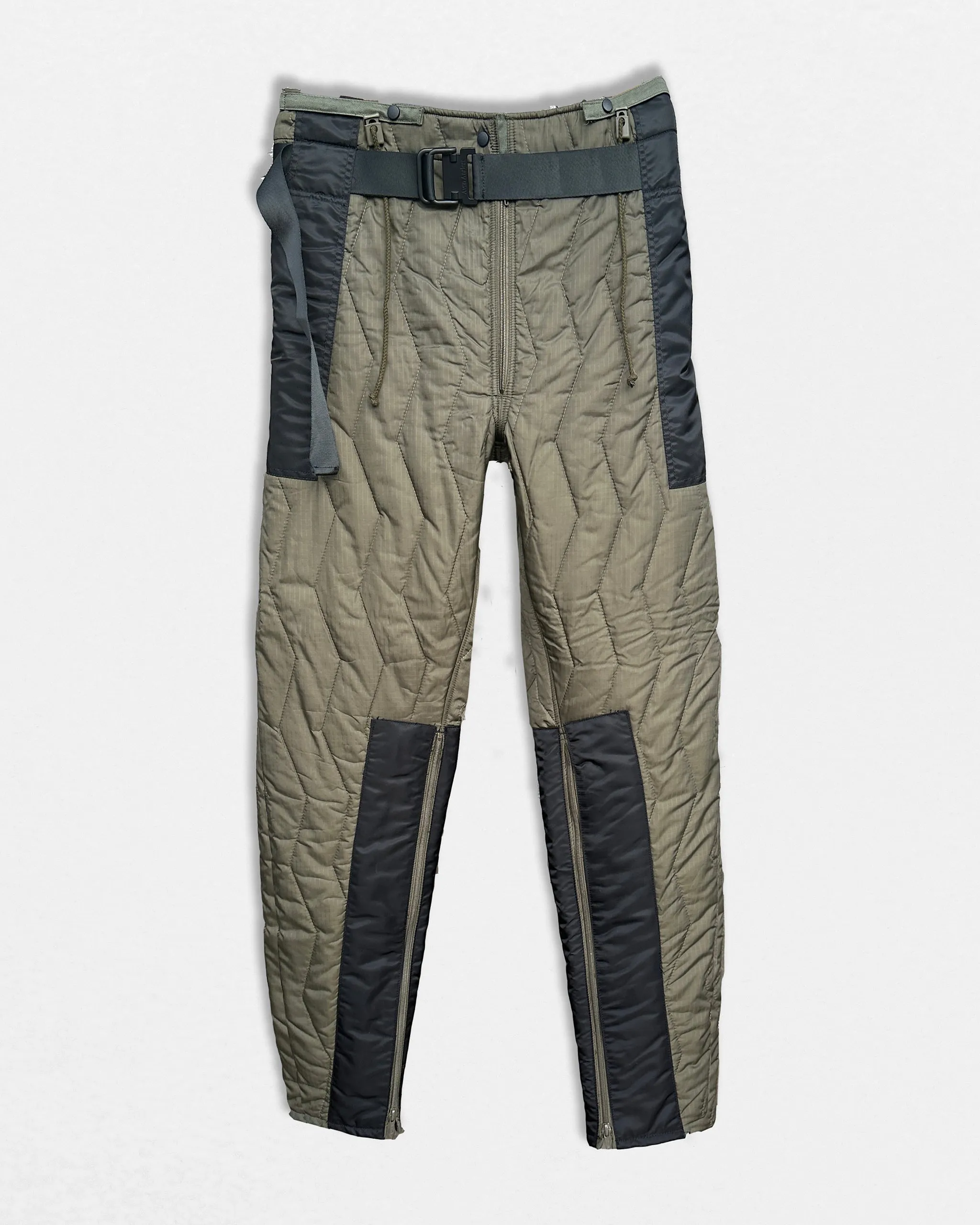 Re-Worked Quilted Pant - Green & Black