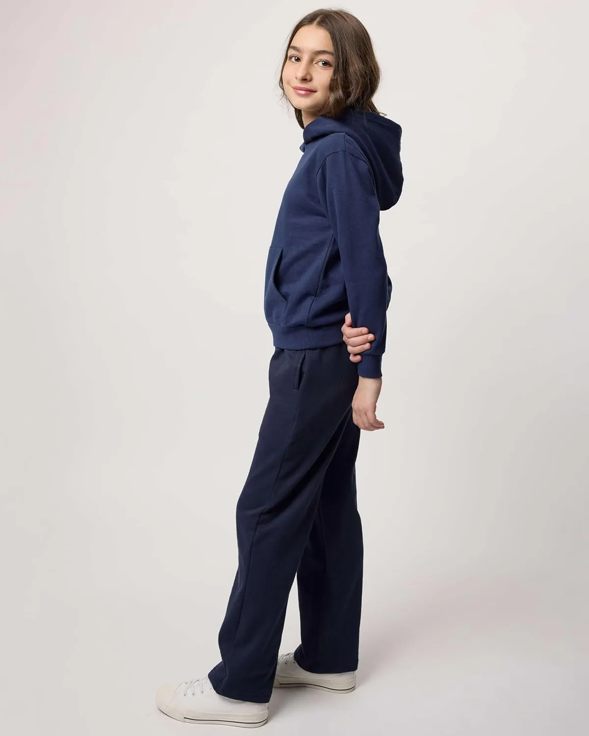 Real Essentials 3 Pack: Girls' Soft Brushed Fleece Pullover Hoodie Sweatshirt With Kangaroo Pocket (Ages 7-16)