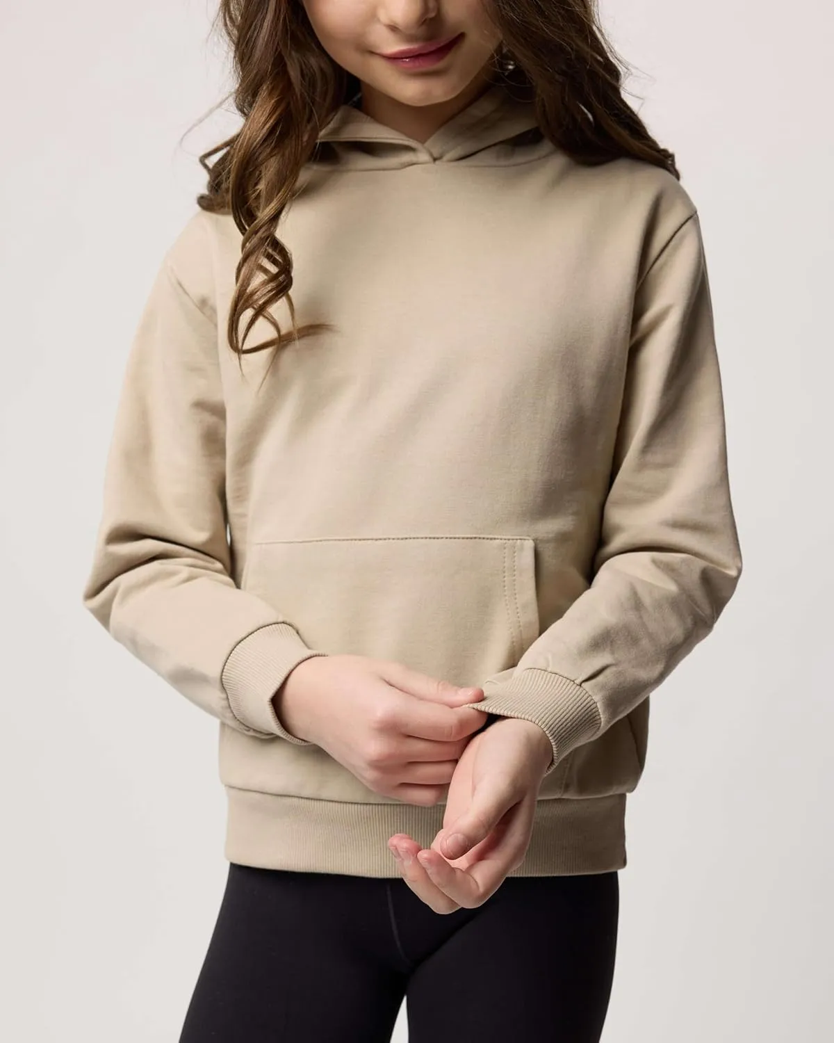 Real Essentials 3 Pack: Girls' Soft Brushed Fleece Pullover Hoodie Sweatshirt With Kangaroo Pocket (Ages 7-16)