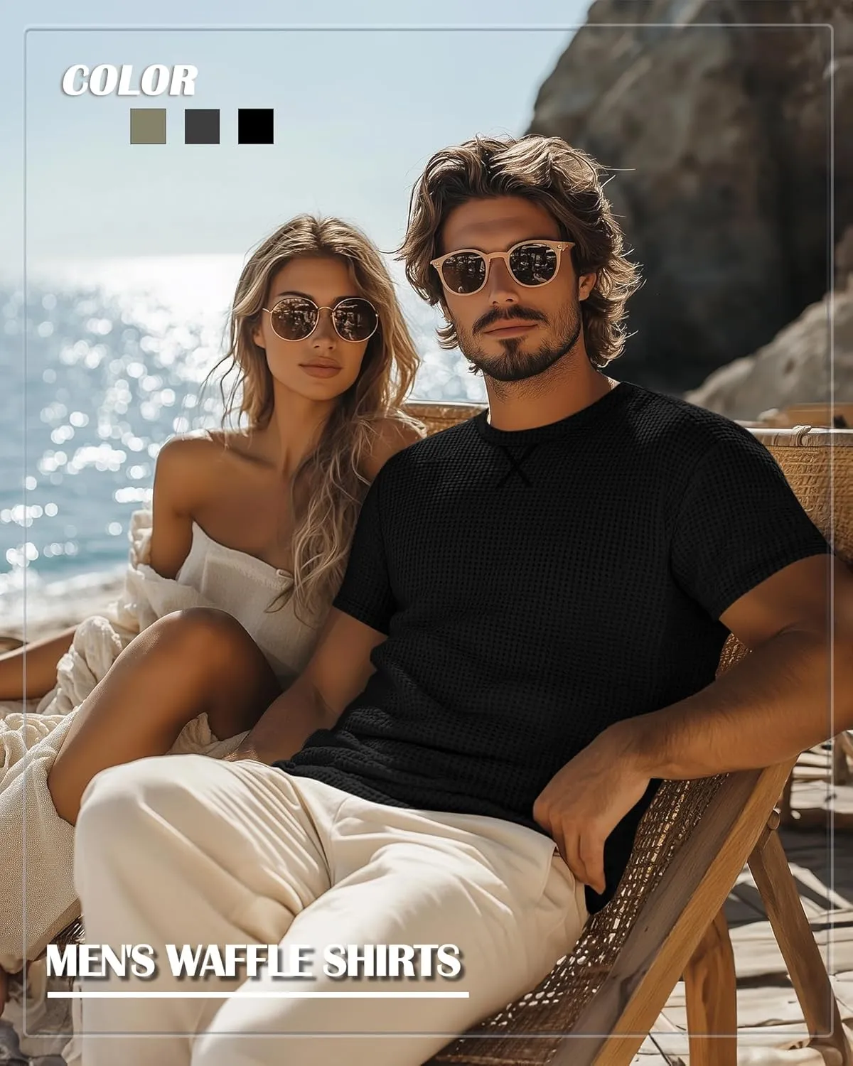 Riyiper 3 Pack Men's Big and Tall Waffle Knit T-Shirts XL-5XL Casual Textured Summer Short Sleeve Tops Crew Neck Basic Tee