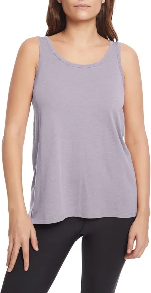 Sage Collective Women's Sleeveless Acid Wash Round Neck Stretch Athletic Yoga Tank Top