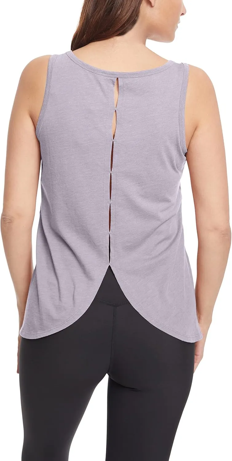 Sage Collective Women's Sleeveless Acid Wash Round Neck Stretch Athletic Yoga Tank Top