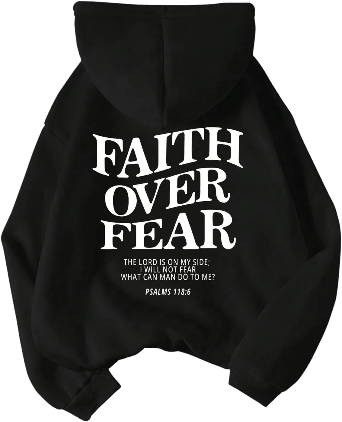 SHENHE Women's Graphic Hoodie Slogan Faith Over Fear Christian Hoodie Pullover Sweatshirt