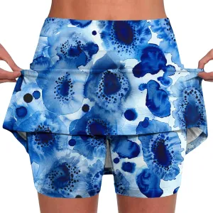 Skorts for Women Dressy Casual Tie Dye Skirts for Women High Waist Athletic Golf Tennis Skirt with Built in Shorts