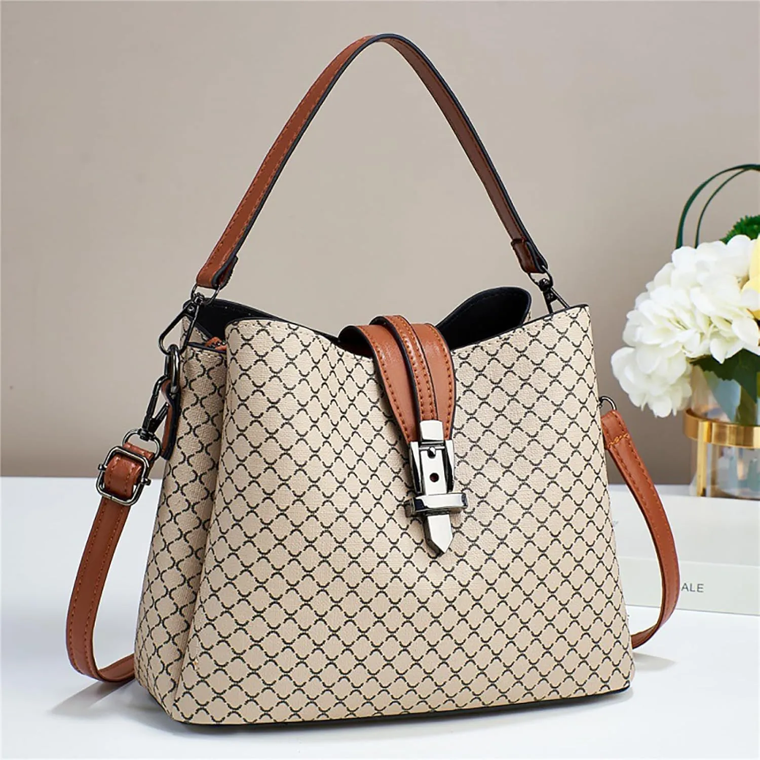Small Fashion Crossbody Bucket Purses for Women with Shoulder Strap and Top Handle