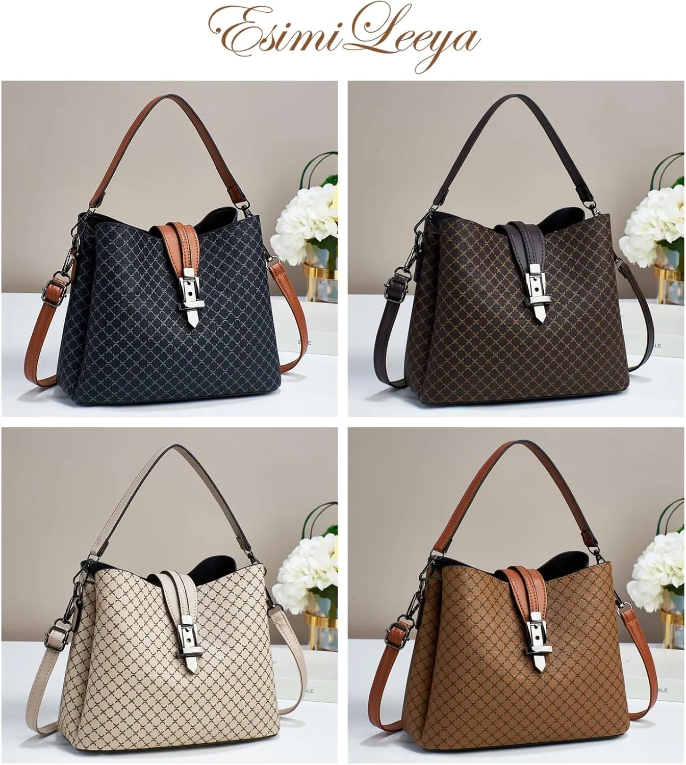 Small Fashion Crossbody Bucket Purses for Women with Shoulder Strap and Top Handle