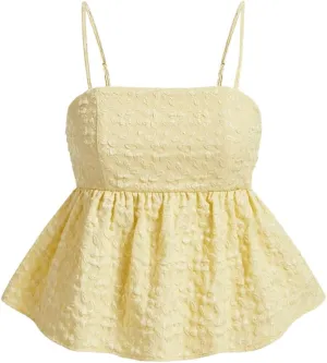 SOLY HUX Women's Ruffle Hem Cami Top Spaghetti Strap Peplum Summer Camisole Tops